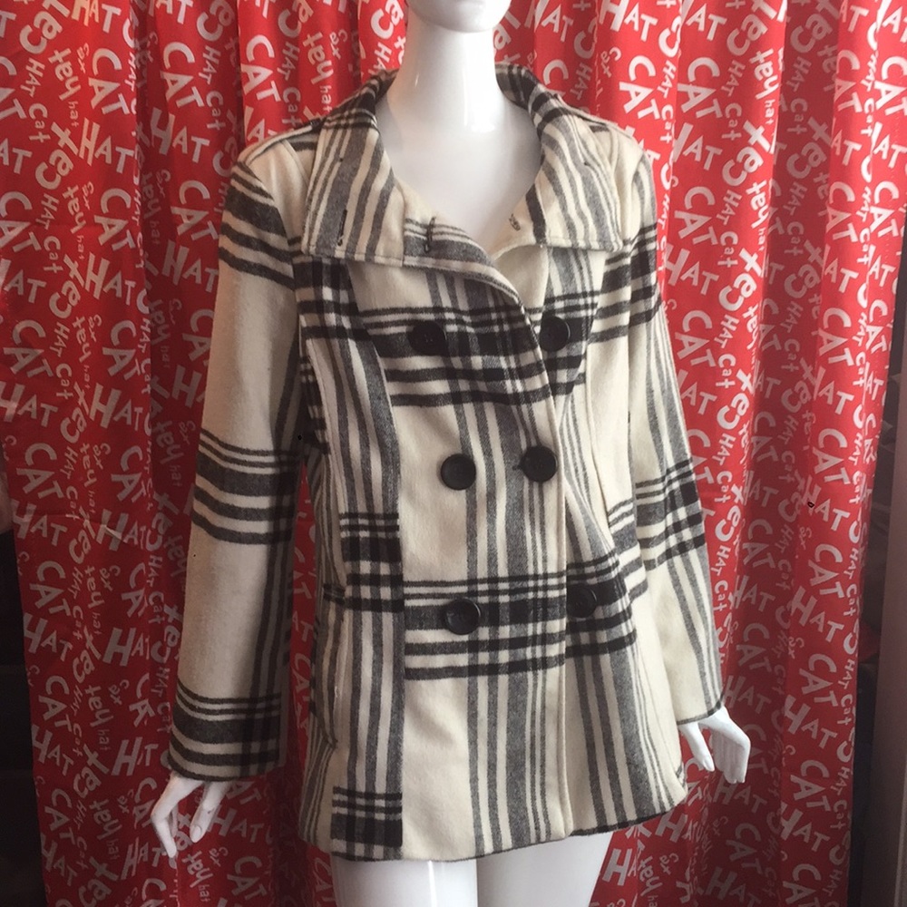 Plaid Pea coat